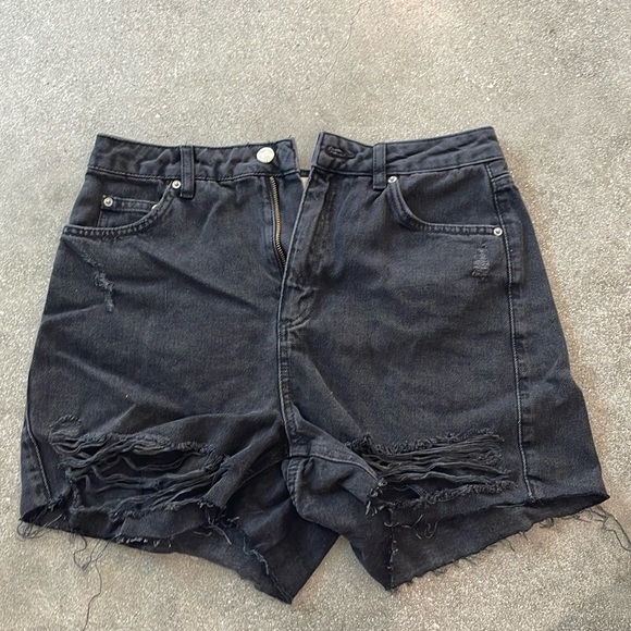 Topshop moto distressed mom shorts. Tall length. US 8 - Picture 1 of 3